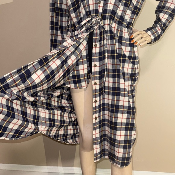 Uniqlo Plaid Flannel Drawstring Waist Dress - Picture 5 of 17